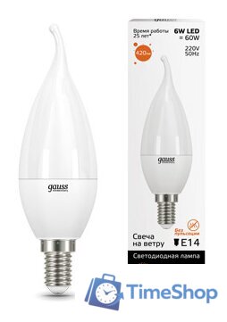 Светодиодная лампочка Gauss Elementary E14 6Вт 4100K [34116] - Изображение №1 — Интернет-магазин Time-Shop