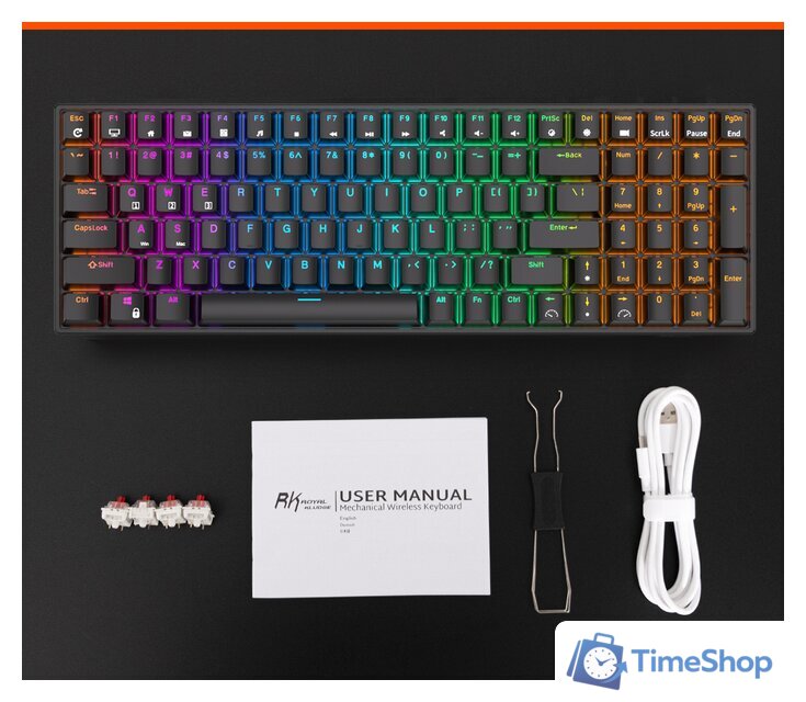 Клавиатура Royal Kludge RK100 RGB (черный, RK Red) - Изображение №6 — Интернет-магазин Time-Shop