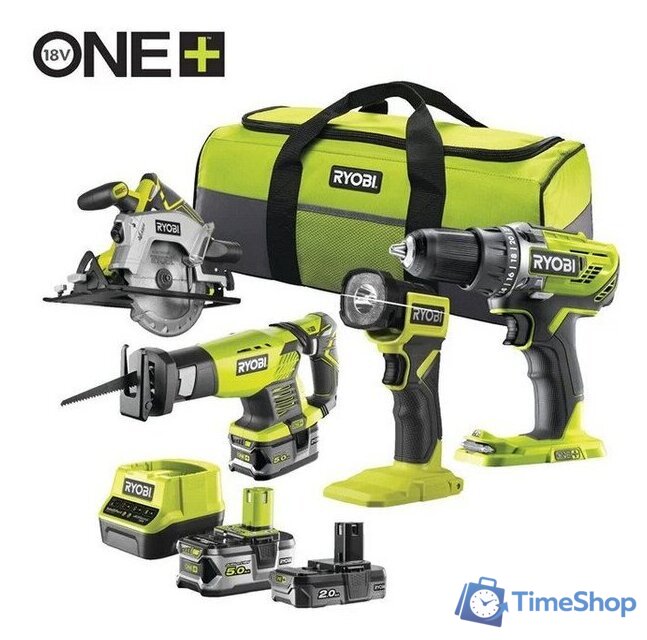 Ryobi RCK184-252S 5133005692 (шуруповерт, фонарь, сабельная пила, циркулярная пила, 2 АКБ, сумка) - Изображение №1 — Интернет-магазин Time-Shop