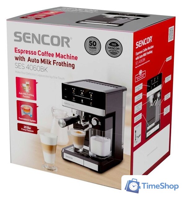 Рожковая кофеварка Sencor SES 4060BK - Изображение №3 — Интернет-магазин Time-Shop