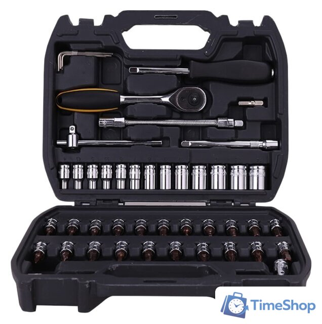 Набор трещотка с головками и битами Deli DL1046 (46 предметов) - Изображение №1 — Интернет-магазин Time-Shop