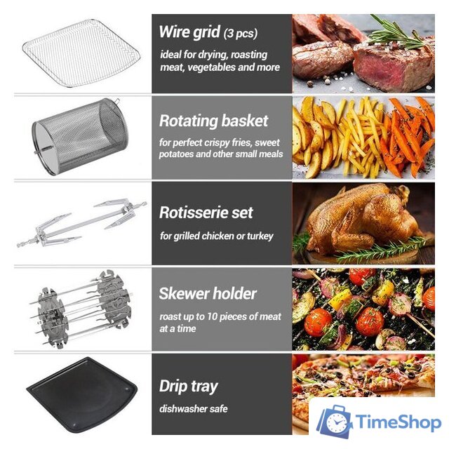 Аэрогриль (аэрофритюрница) Tesla Electronics AirCook Grill QG800 - Изображение №7 — Интернет-магазин Time-Shop