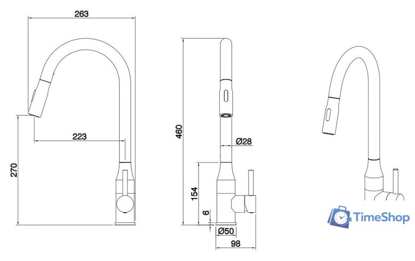Смеситель Ekko E4713 - Изображение №2 — Интернет-магазин Time-Shop