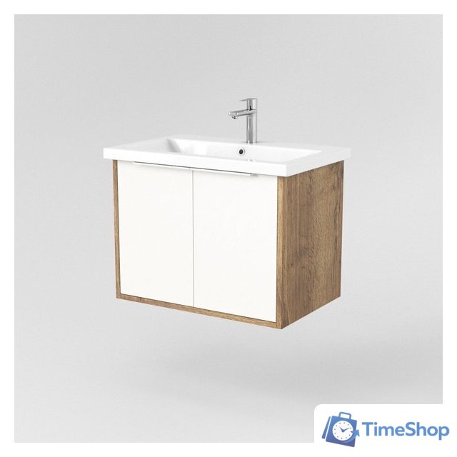  Дабер Тумба под умывальник 018 Cersanit Como 70 Т18.7С.0.21Б (дуб галифакс/белый/ручка белая) - Изображение №2 — Интернет-магазин Time-Shop