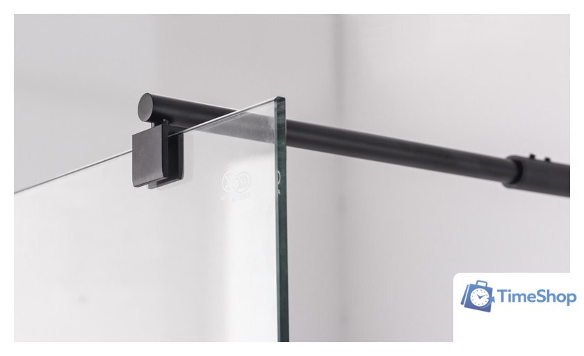 Душевая стенка Saniteco Walk-In SN-W6TB100 (100x200, прозрачное стекло, черный профиль) - Изображение №2 — Интернет-магазин Time-Shop