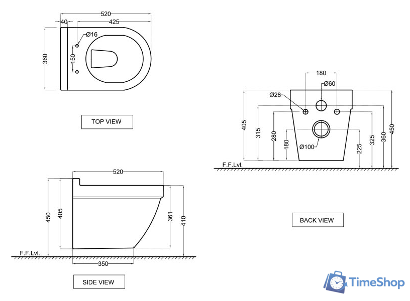 Унитаз подвесной Jaquar Solo SLS-WHT-6953BIUFSM - Изображение №2 — Интернет-магазин Time-Shop