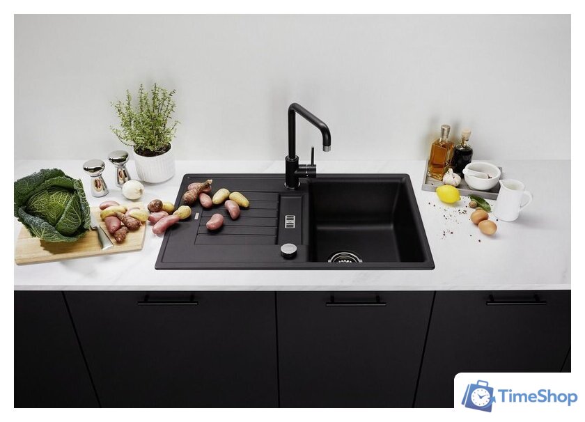 Кухонная мойка Blanco Zia 45 S 526012 (черный, клапан-автомат) - Изображение №2 — Интернет-магазин Time-Shop