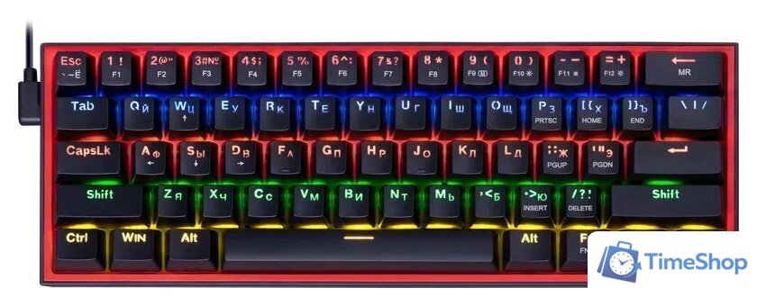 Клавиатура Redragon Fizz (Redragon Melt-Gold, черный/красный) - Изображение №1 — Интернет-магазин Time-Shop