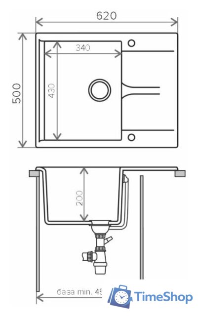 Кухонная мойка Polygran Gals 620 (опал 328) - Изображение №2 — Интернет-магазин Time-Shop