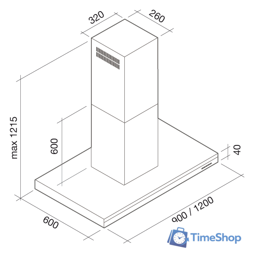 Кухонная вытяжка Falmec Lumen Design Island 120 800 м3/ч (нержавеющая сталь) - Изображение №12 — Интернет-магазин Time-Shop
