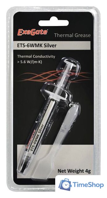 Термопаста ExeGate ETS-6WMK Silver EX282347RUS (4 г.) - Изображение №2 — Интернет-магазин Time-Shop