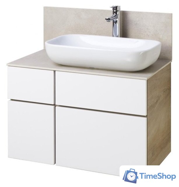  Акватон Тумба под умывальник Мишель 80 1A244501MIX40 (дуб энд./белый) - Изображение №1 — Интернет-магазин Time-Shop