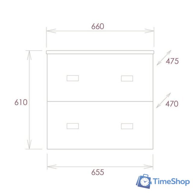  Onika Тумба под умывальник Марбл 65.13 106548 - Изображение №3 — Интернет-магазин Time-Shop