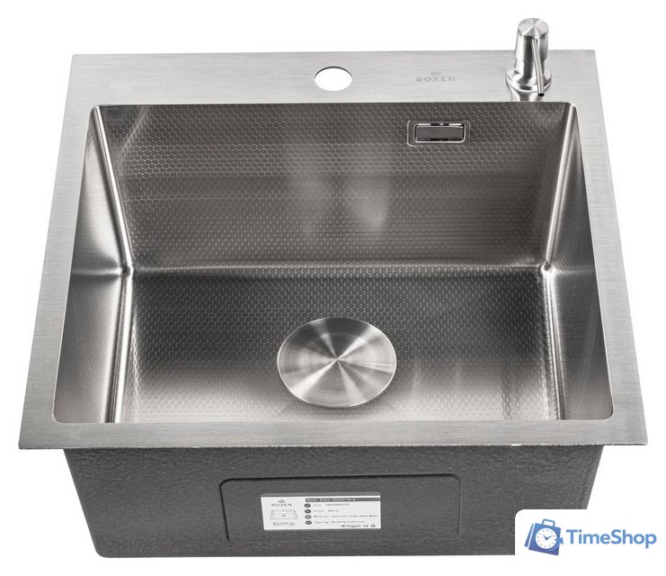 Кухонная мойка Roxen Snake 560220-50-S (50*48) сатин/текстурная поверхность (с коландером и дозатором) - Изображение №10 — Интернет-магазин Time-Shop