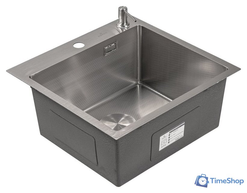 Кухонная мойка Roxen Snake 560220-50-S (50*48) сатин/текстурная поверхность (с коландером и дозатором) - Изображение №9 — Интернет-магазин Time-Shop