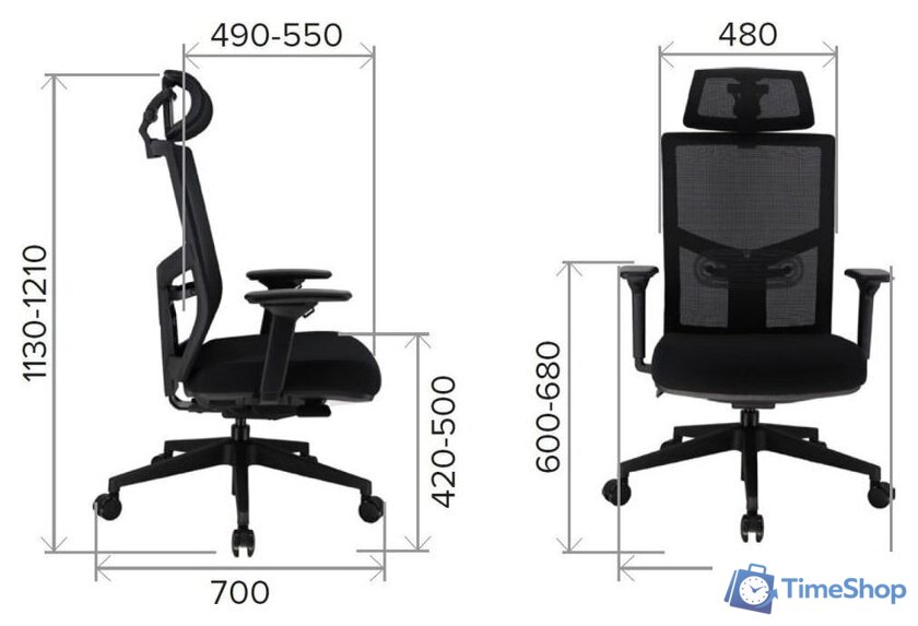 Офисное кресло Everprof Fuji (сетка, черный) - Изображение №5 — Интернет-магазин Time-Shop