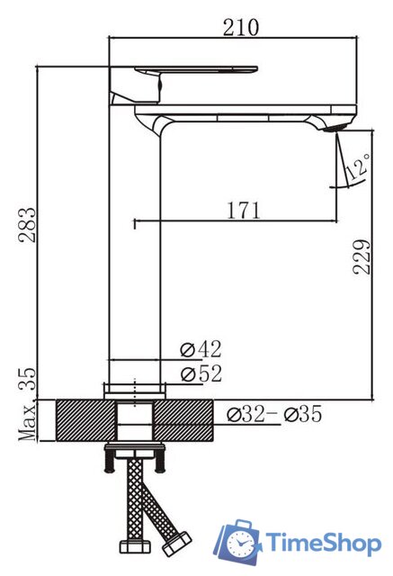 Умывальник Lauter 21571 + Moon 21СK81691C + сифон 21635CH + дон.клапан 21190CH (хром) - Изображение №7 — Интернет-магазин Time-Shop