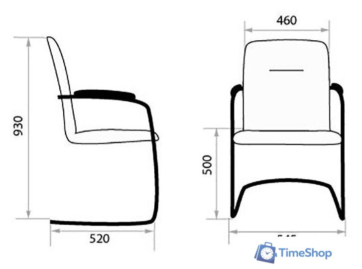 Офисный стул Белс Румба Chrome V 450390/V4 (кожзам черный) - Изображение №2 — Интернет-магазин Time-Shop