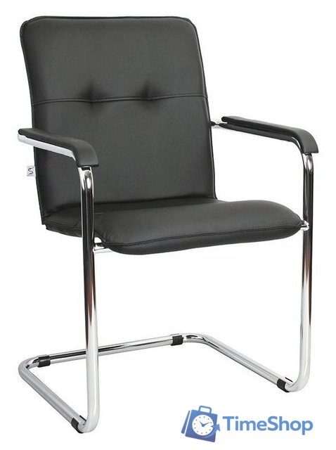 Офисный стул Белс Румба Chrome V 450390/V4 (кожзам черный) - Изображение №1 — Интернет-магазин Time-Shop