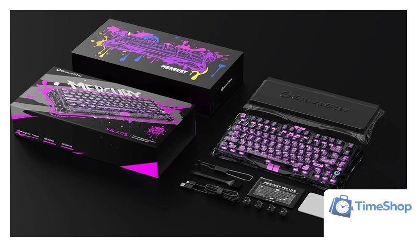 Клавиатура Gravastar Mercury V75 Lite Transparent Black (GravaStar Magnetic Blackcore) - Изображение №16 — Интернет-магазин Time-Shop