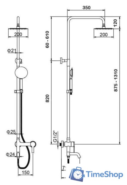 Душевая система  Wisent W3501 - Изображение №6 — Интернет-магазин Time-Shop