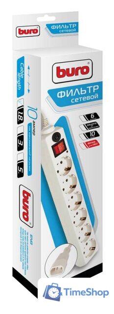 Сетевой фильтр Buro 600SH-1.8-UPS-W - Изображение №3 — Интернет-магазин Time-Shop