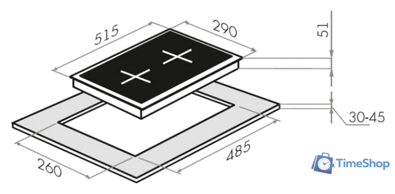 Варочная панель MAUNFELD EGHG.32.63CBG/G - Изображение №2 — Интернет-магазин Time-Shop