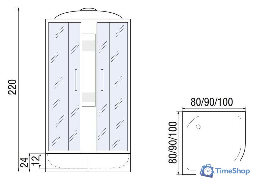 Душевая кабина River Nara Light XL 100/24 MT - Изображение №5 — Интернет-магазин Time-Shop