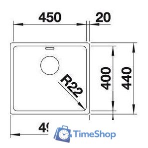 Кухонная мойка Blanco Andano 450-U (без клапана-автомата) [519373] - Изображение №2 — Интернет-магазин Time-Shop