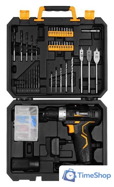 Дрель-шуруповерт Deko GCD12DU3 SET 5 063-4147 (с 2-мя АКБ, кейс, набор оснастки) - Изображение №1 — Интернет-магазин Time-Shop
