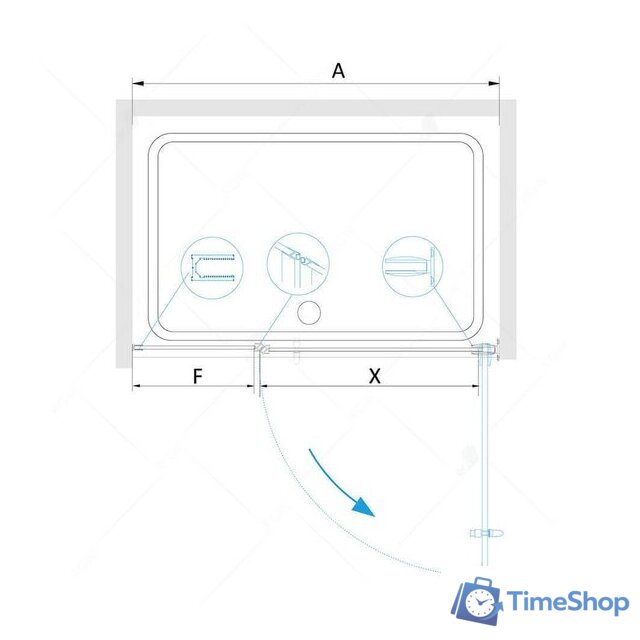Душевая дверь RGW HO-012B 350601209-24 90 (черный/матовое-сатинат стекло) - Изображение №2 — Интернет-магазин Time-Shop