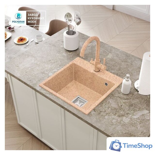 Кухонная мойка Polygran Blade 500 (песочный) - Изображение №3 — Интернет-магазин Time-Shop