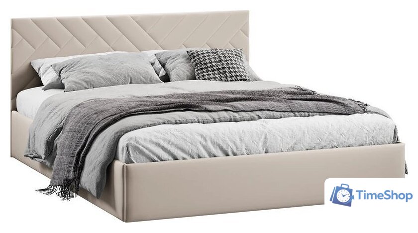 Кровать Трия Кевия Тип 1 с подъемным механизмом 160x200 (велюр Confetti Cream) - Изображение №1 — Интернет-магазин Time-Shop