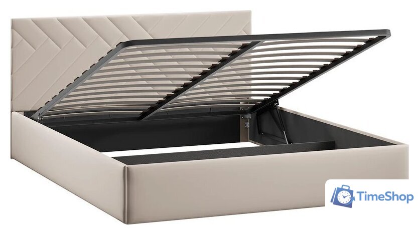 Кровать Трия Кевия Тип 1 с подъемным механизмом 160x200 (велюр Confetti Cream) - Изображение №3 — Интернет-магазин Time-Shop