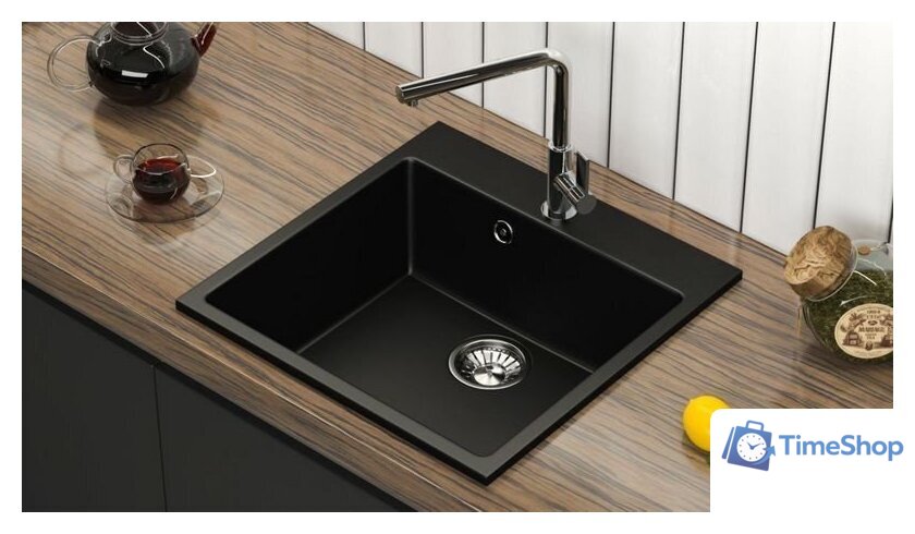 Кухонная мойка MARRBAXX Карельский камень модель 44/Q4 F044Q004 (черный) - Изображение №2 — Интернет-магазин Time-Shop