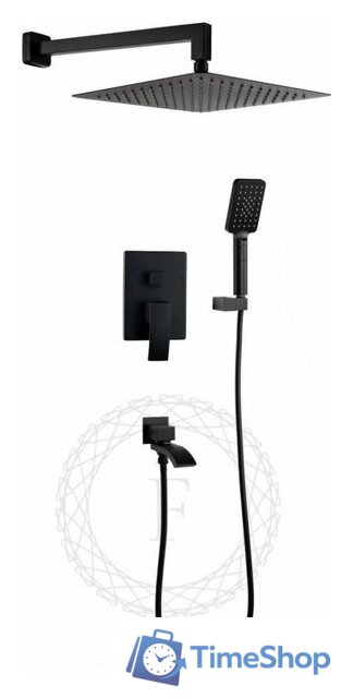 Душевая система  Filarete Waterfall FL1010 (черный матовый) - Изображение №1 — Интернет-магазин Time-Shop