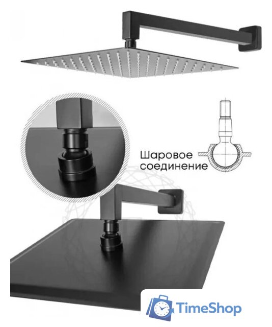Душевая система  Filarete Waterfall FL1010 (черный матовый) - Изображение №10 — Интернет-магазин Time-Shop