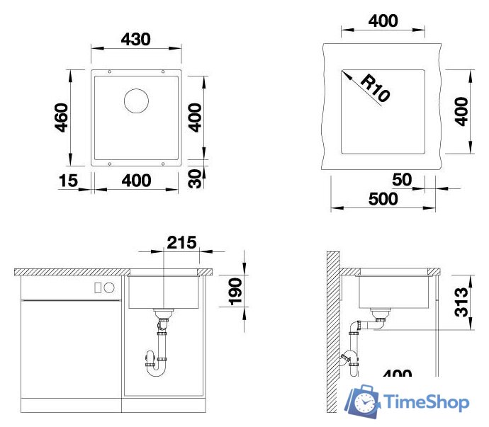 Кухонная мойка ZorG Subline 40 (черный оникс) - Изображение №4 — Интернет-магазин Time-Shop