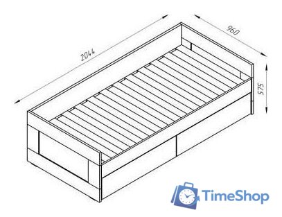 Кровать-тахта Mio Tesoro Сириус раздвижная 90x200 2.02.08.450.3 (дуб сонома) - Изображение №4 — Интернет-магазин Time-Shop