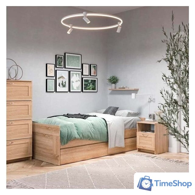 Кровать-тахта Mio Tesoro Сириус раздвижная 90x200 2.02.08.450.3 (дуб сонома) - Изображение №3 — Интернет-магазин Time-Shop