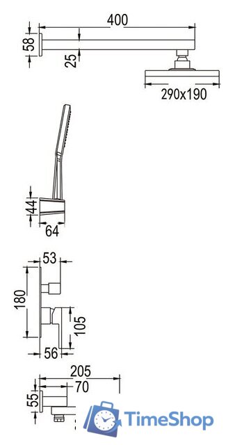 Душевая система  Rose R2835H - Изображение №12 — Интернет-магазин Time-Shop