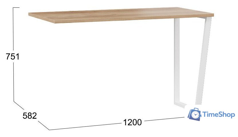 Стол Трия Порто ТД-393.15.01 (белый/яблоня беллуно) - Изображение №3 — Интернет-магазин Time-Shop