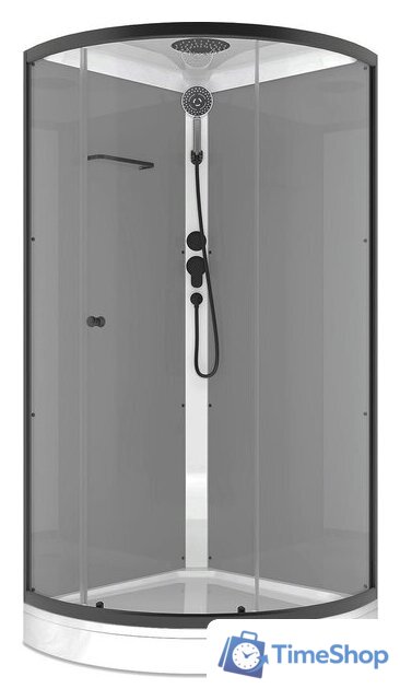 Душевая кабина Domani-Spa Simple 100x100 DS01Sm110LGrCl00.Gt-V1.2-Black - Изображение №1 — Интернет-магазин Time-Shop