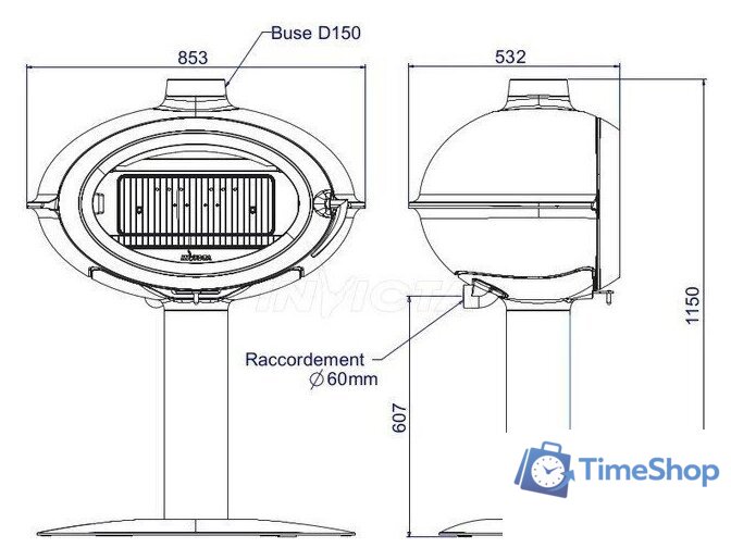 Свободностоящая печь-камин Invicta Brio Sur Pied 6481-14 - Изображение №4 — Интернет-магазин Time-Shop