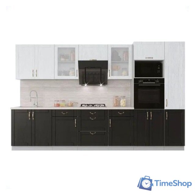 Готовая кухня Интерлиния Мила Крафт 3.4 (дуб английский/дуб полярный) - Изображение №1 — Интернет-магазин Time-Shop