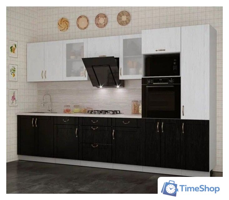 Готовая кухня Интерлиния Мила Крафт 3.4 (дуб английский/дуб полярный) - Изображение №2 — Интернет-магазин Time-Shop