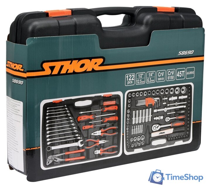 Универсальный набор инструментов Sthor 58690 122 предмета - Изображение №4 — Интернет-магазин Time-Shop