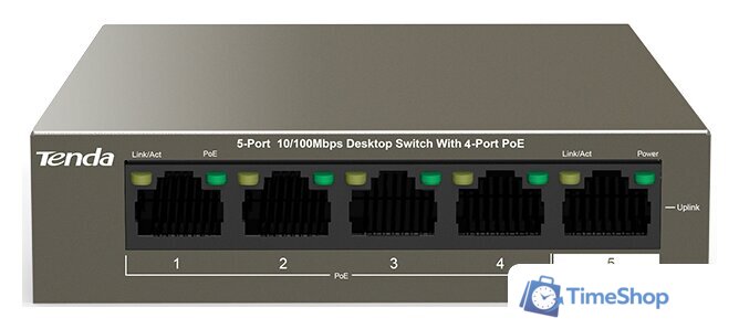 Неуправляемый коммутатор Tenda TEF1105P-4-63W - Изображение №1 — Интернет-магазин Time-Shop