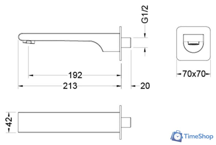 Излив Aquatek Лира AQ1441MB (черный матовый) - Изображение №2 — Интернет-магазин Time-Shop