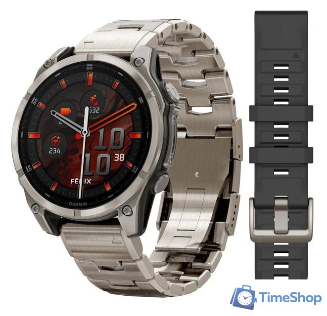Умные часы Garmin Fenix 8 Sapphire, Titanium 47мм (светло-серый, титановый ремешок) - Изображение №1 — Интернет-магазин Time-Shop